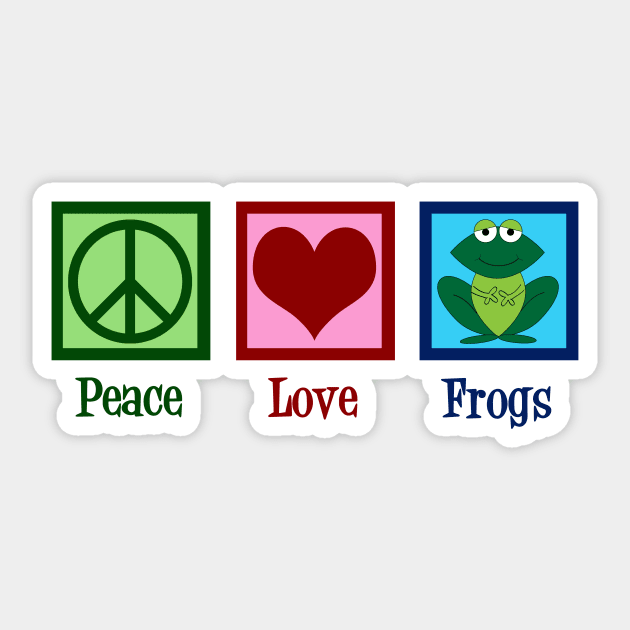 Peace Love Frogs Sticker by epiclovedesigns